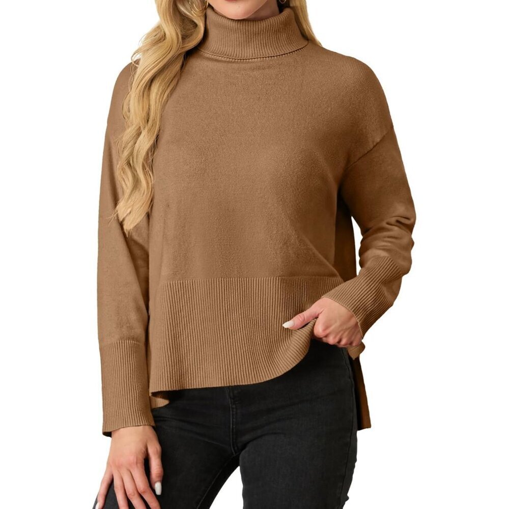 Women Winter Turtleneck Sweater Viscose Polyester Nylon Small Casual Warm